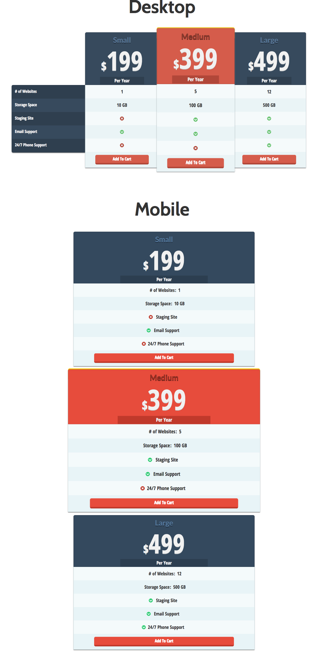 responsive comparison tables