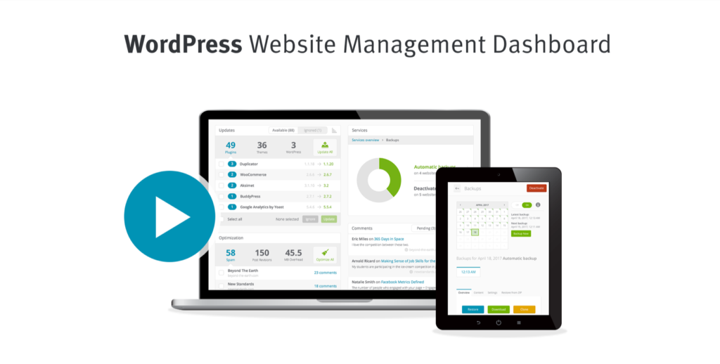 ManageWP Dashboard for WordPress