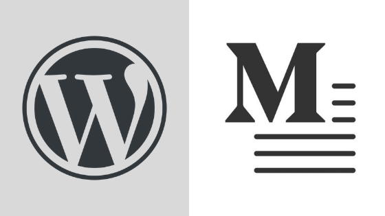 WordPress vs Medium: logo vs logo