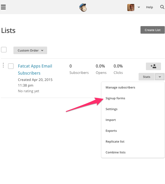 mailchimp wordpress signup form