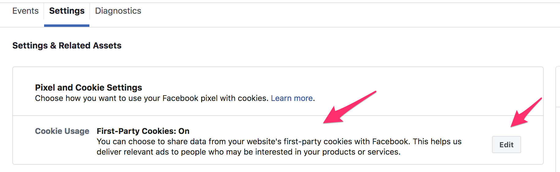 Pixel & Cookie settings