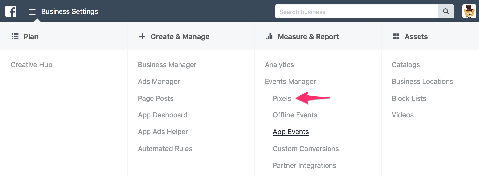 Facebook Pixel business manager