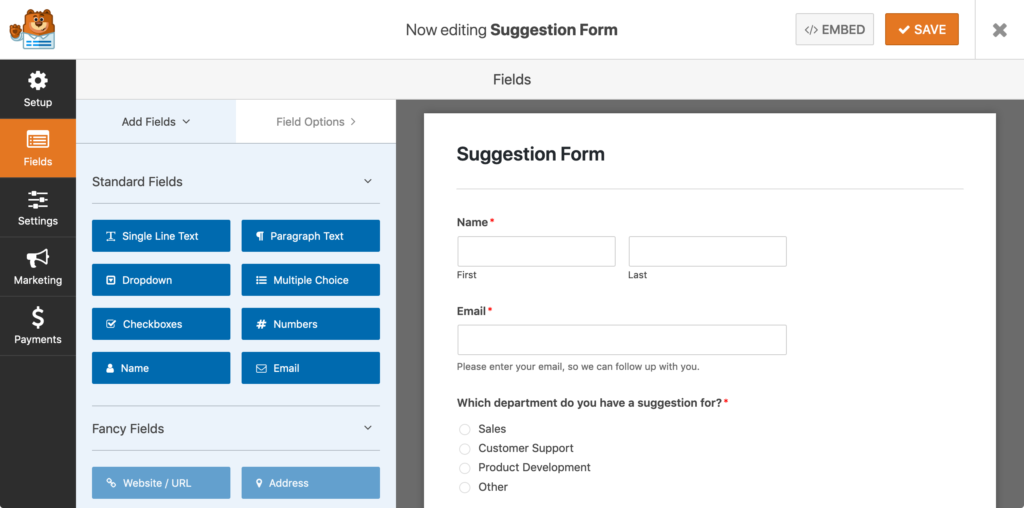 Best WordPress form plugin: WPForms